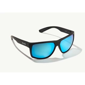 Bajio Boneville Sunglasses Polarized in Black Matte with Blue Plastic